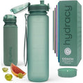 Hydracy 1L Water Bottle with Time Marker – BPA Free Leakproof Gym Bottle