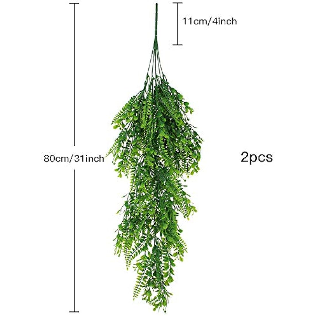 Jolof Store 2-Piece Artificial Hanging Ferns – 80cm Fake Ivy Vines