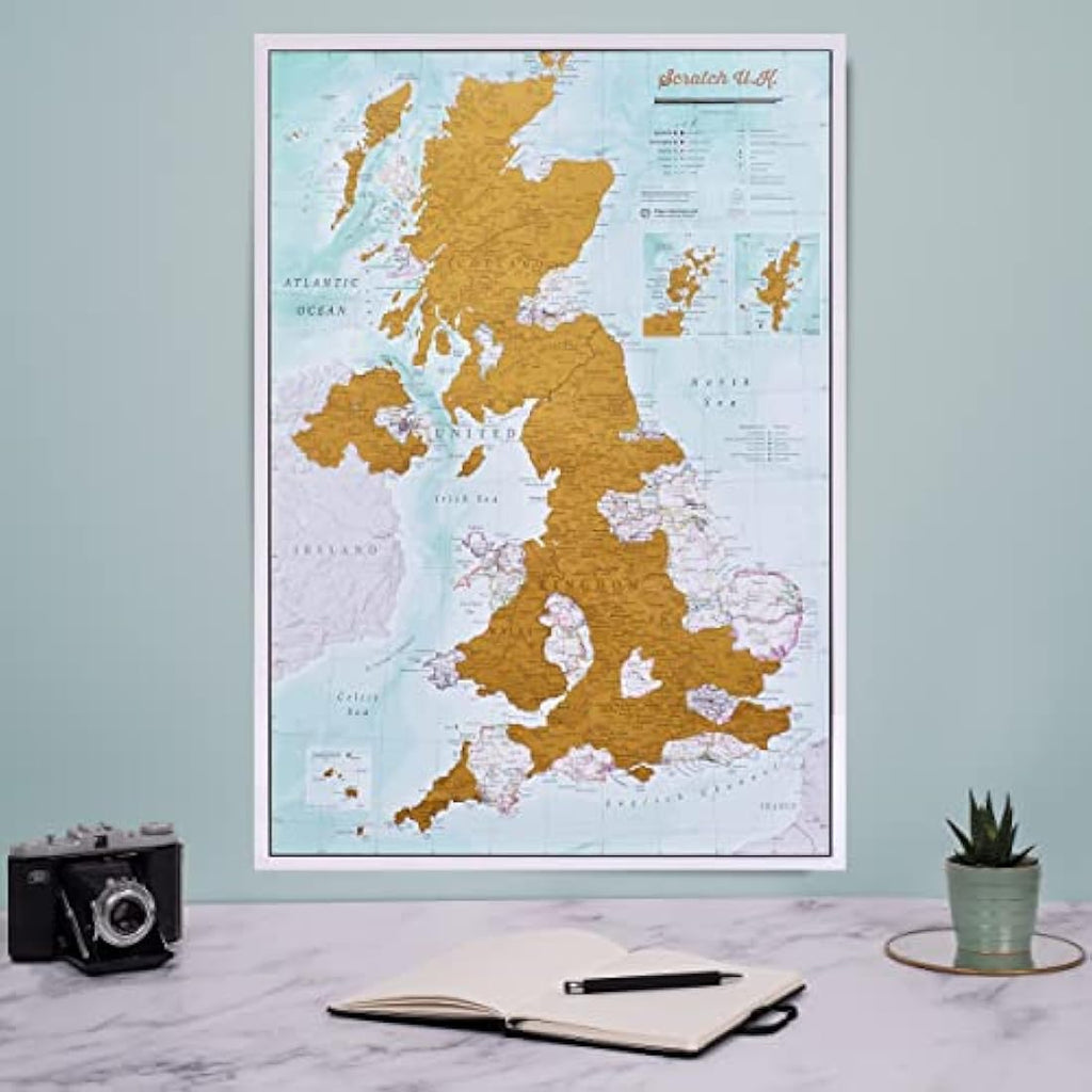 Maps International UK Scratch Off Map Poster – Detailed 2025 Wall Map