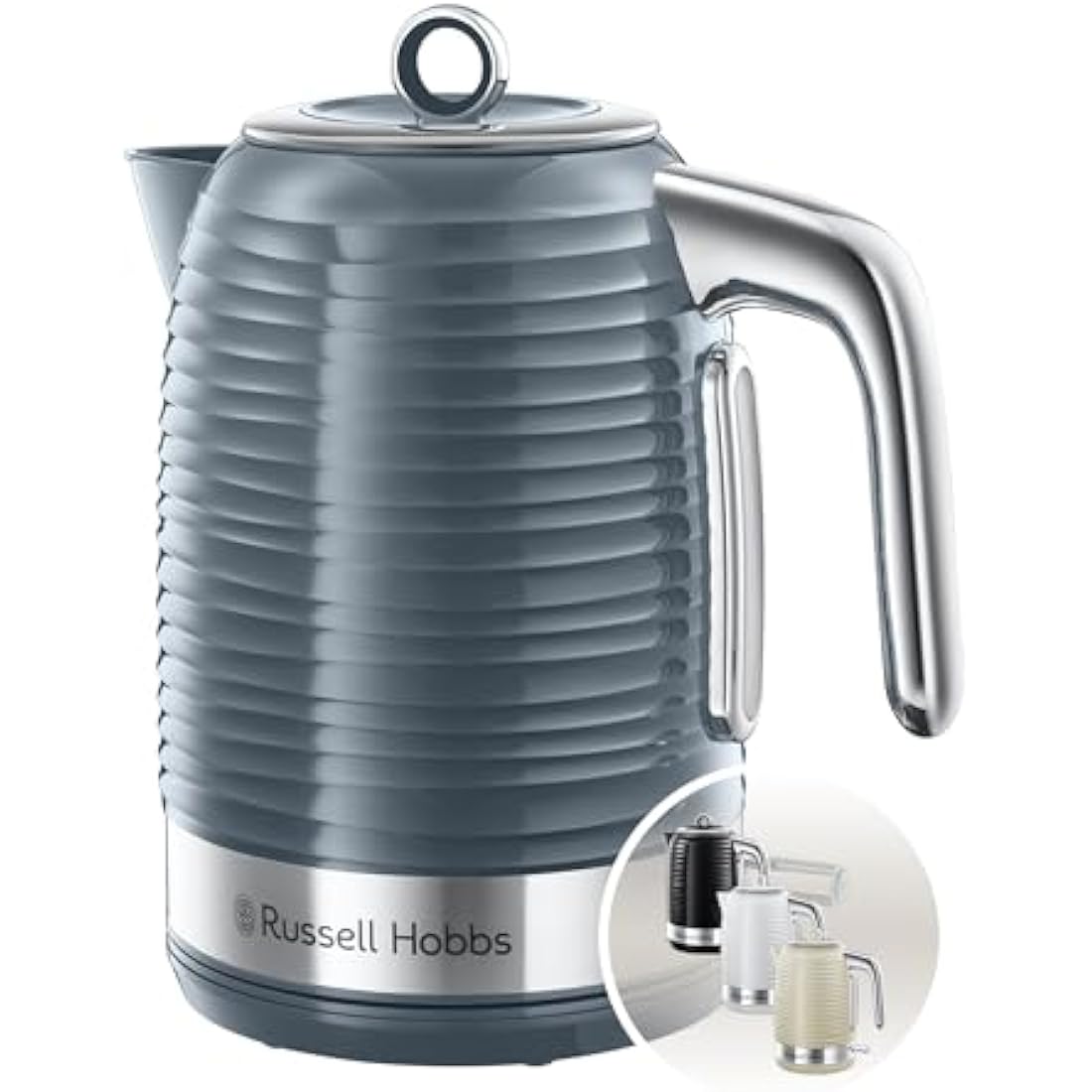 Russell Hobbs Inspire Electric Kettle – 1.7L Fast Boil 3KW – Grey