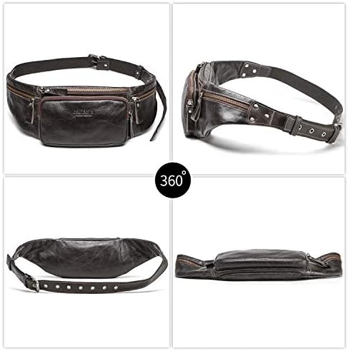 Jolof Store Men's Leather Waist Pack – Waterproof Business Sling Bag