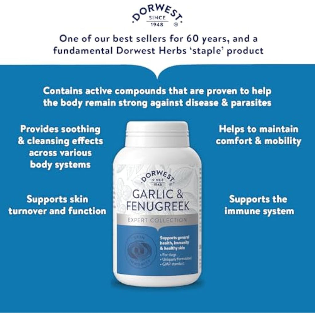Dorwest Herbs Garlic and Fenugreek Tablets for Dogs – 500 Count
