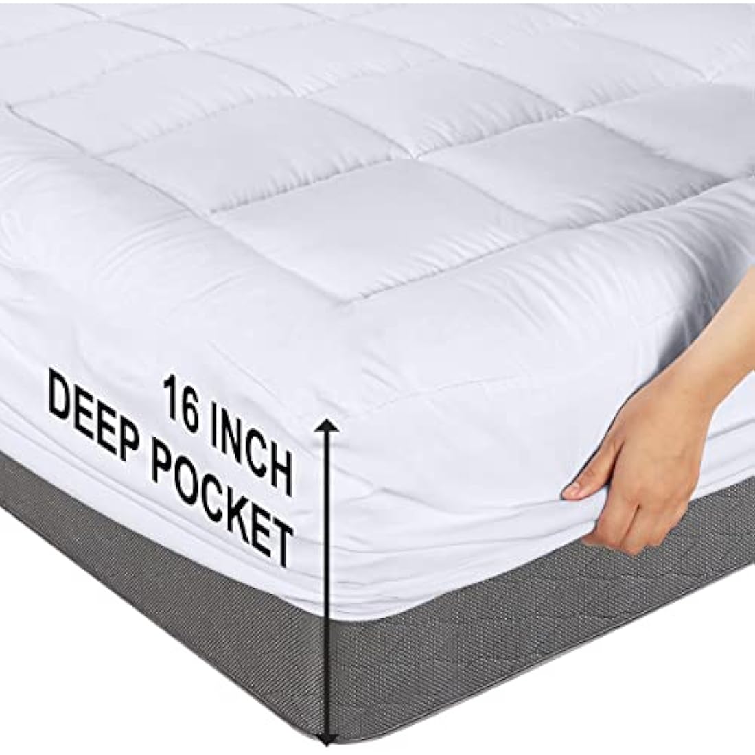 Jolof Store Full Mattress Pad – Quilted Deep Pocket Mattress Protector