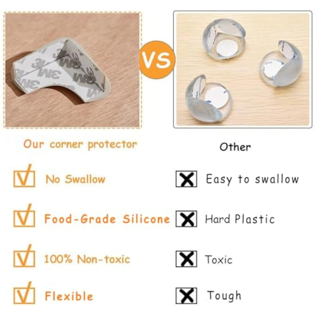 Silicone Corner Protector – Baby Proofing Edge Guards, Gray 4pk