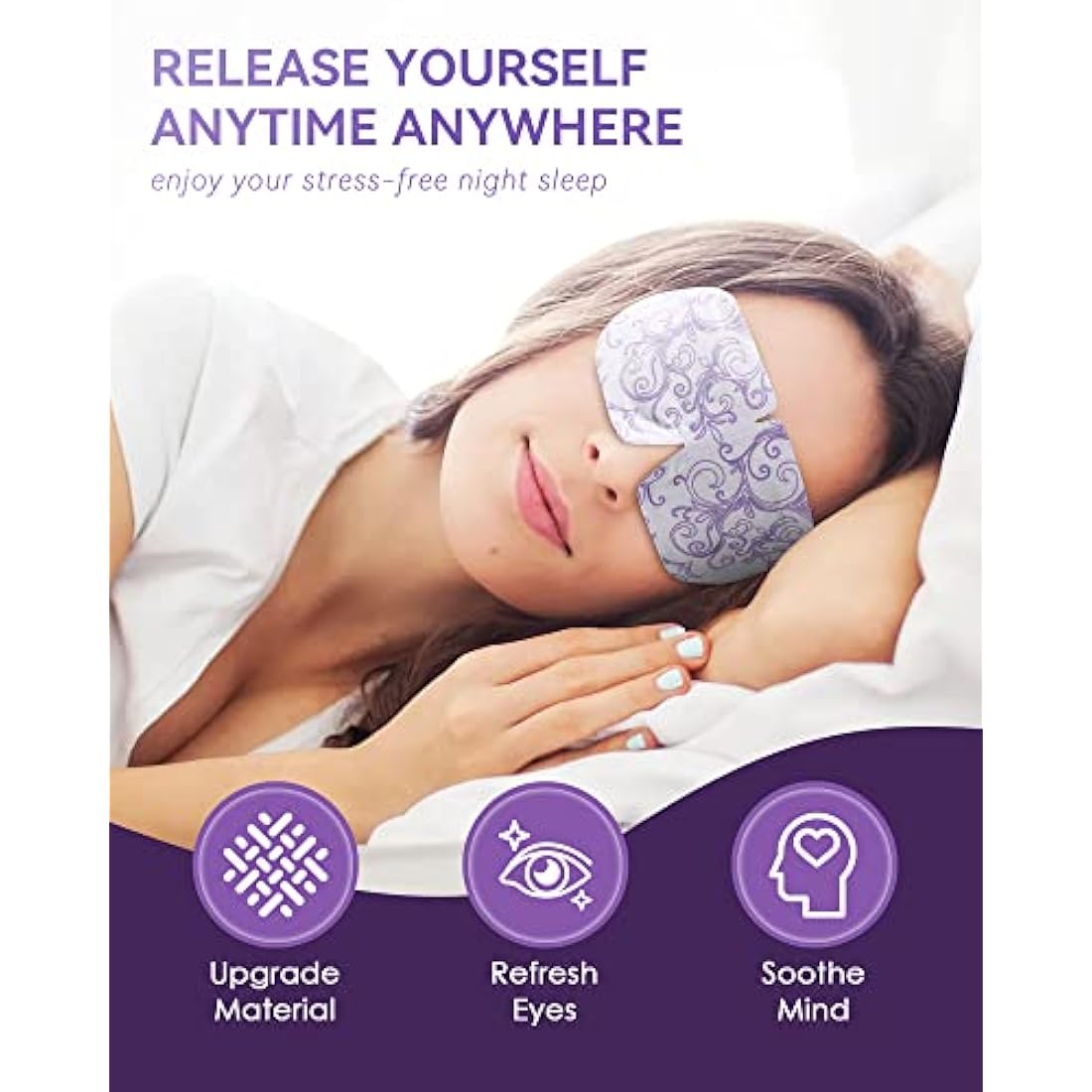 ProCIV Steam Eye Mask – 30 Pack Self-Heating Lavender Sleep Mask