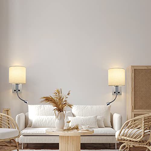 ZMH Modern LED Bedside Wall Lamp – Adjustable Reading Light with E27 Base