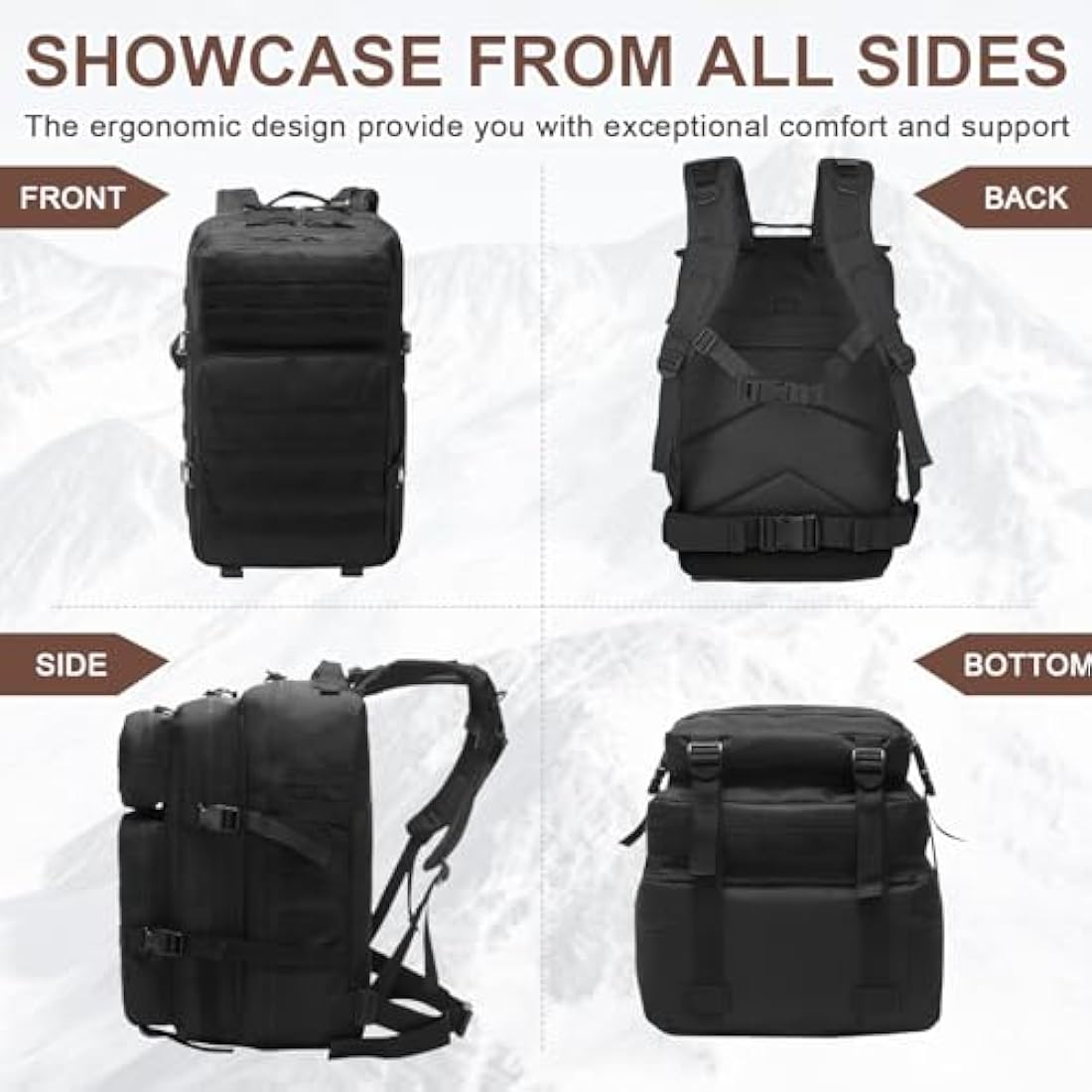 SHANNA 45L Military Tactical Backpack | Waterproof Molle Hiking Rucksack