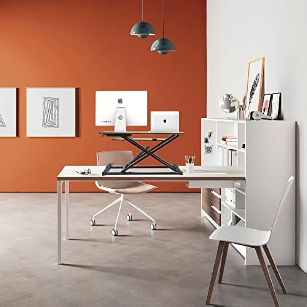 PUTORSEN 32" Standing Desk Converter | Ergonomic Sit Stand Riser - Rustic