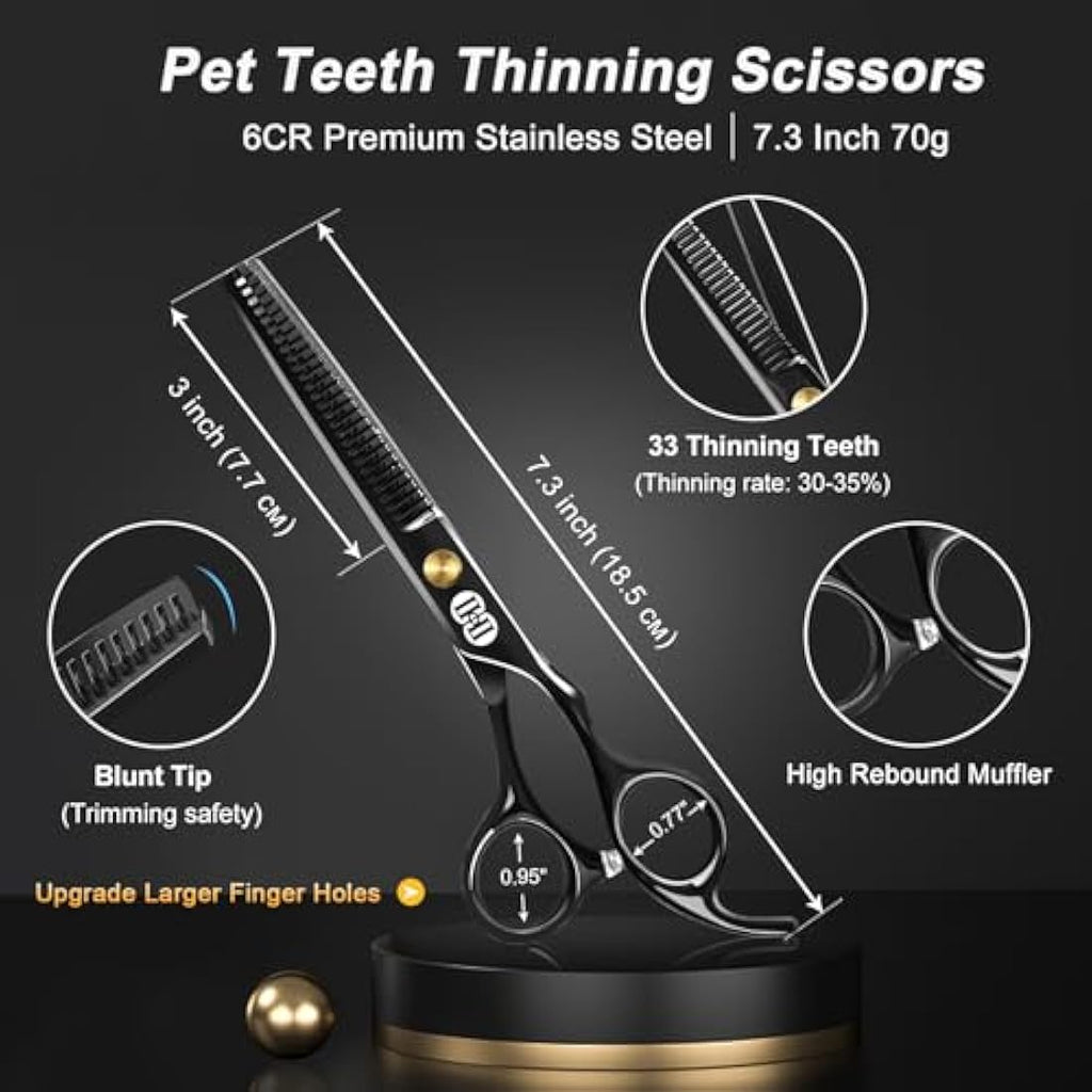 CIICII 10-in-1 Dog Grooming Scissors Kit | Professional Pet Shears Set