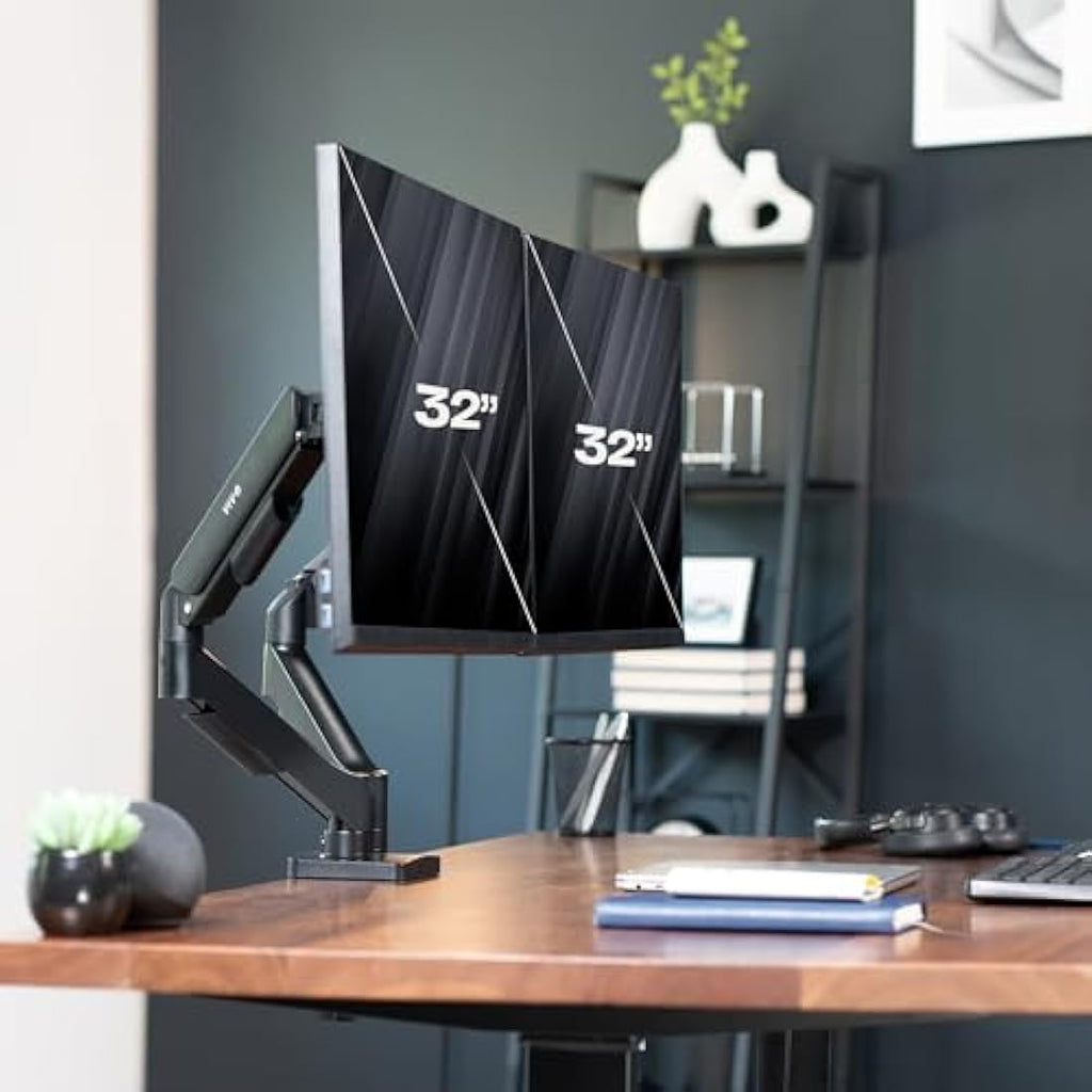 VIVO Dual Monitor Desk Mount – Height Adjustable Pneumatic Arm