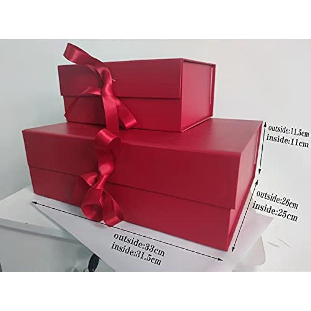 Jolof Store Red Magnetic Gift Box – Large 33x26x11cm Collapsible Box