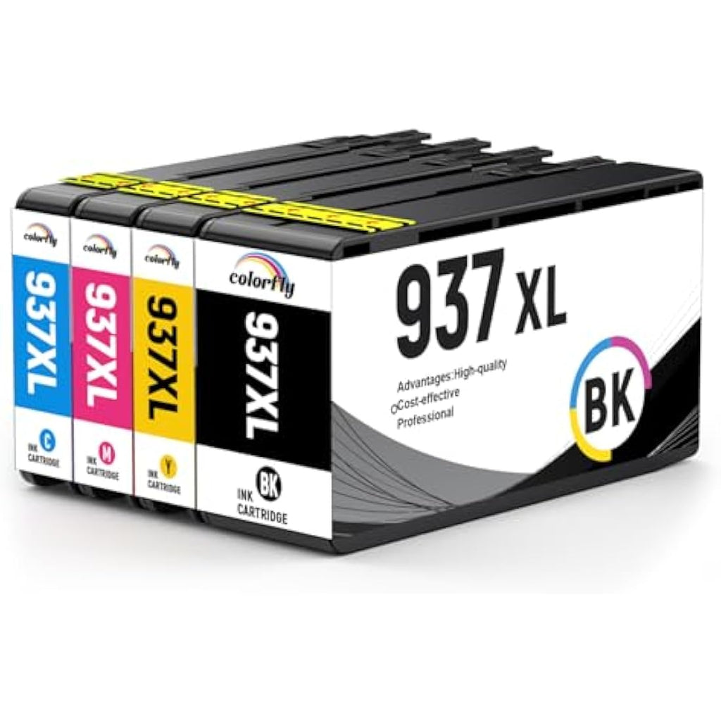 Colorfly 937XL Ink Cartridges for HP Officejet Pro 9110b 9120b 9130b | 4 Pack