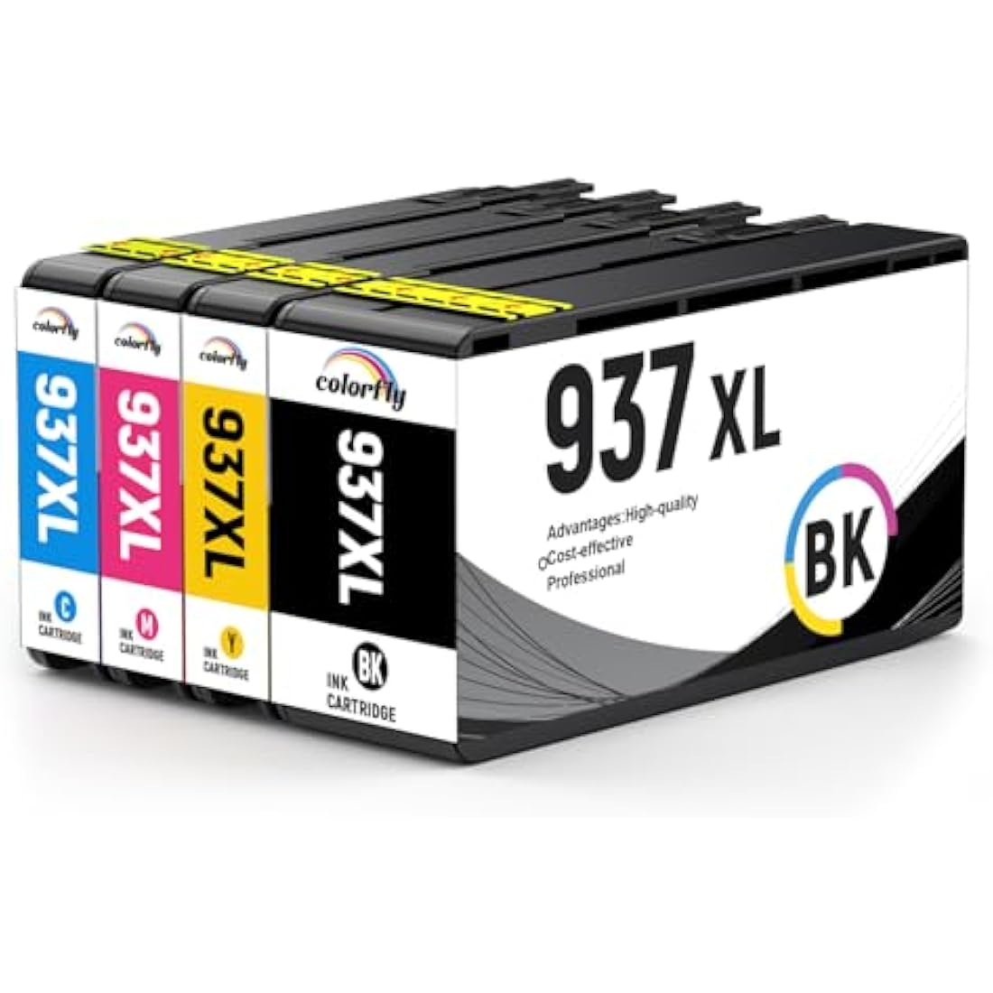 Colorfly 937XL Ink Cartridges for HP Officejet Pro 9110b 9120b 9130b | 4 Pack
