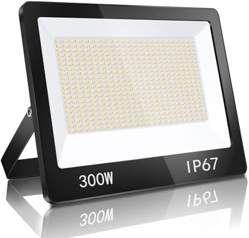 YIQIBRO 300W LED Floodlight – 30000LM IP67 Waterproof Security Light
