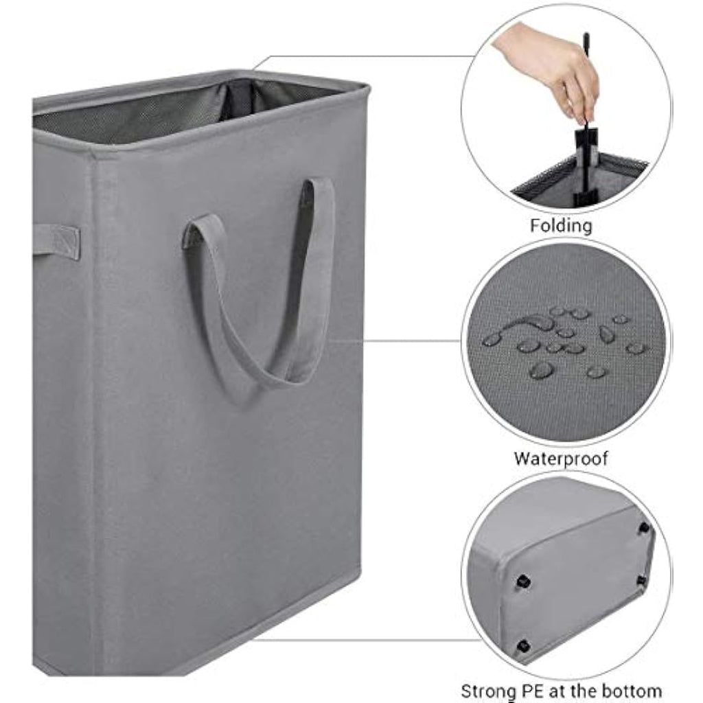 Chrislley Slim Laundry Basket – Foldable 600D Oxford Narrow Hamper