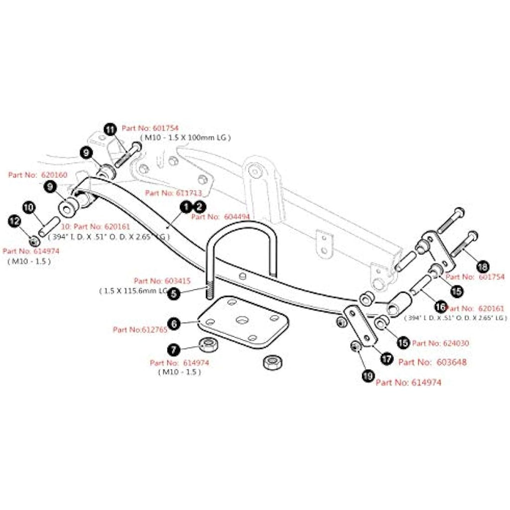 10L0L EZGO RXV Heavy Duty 4-Leaf Spring Kit | Golf Cart Suspension