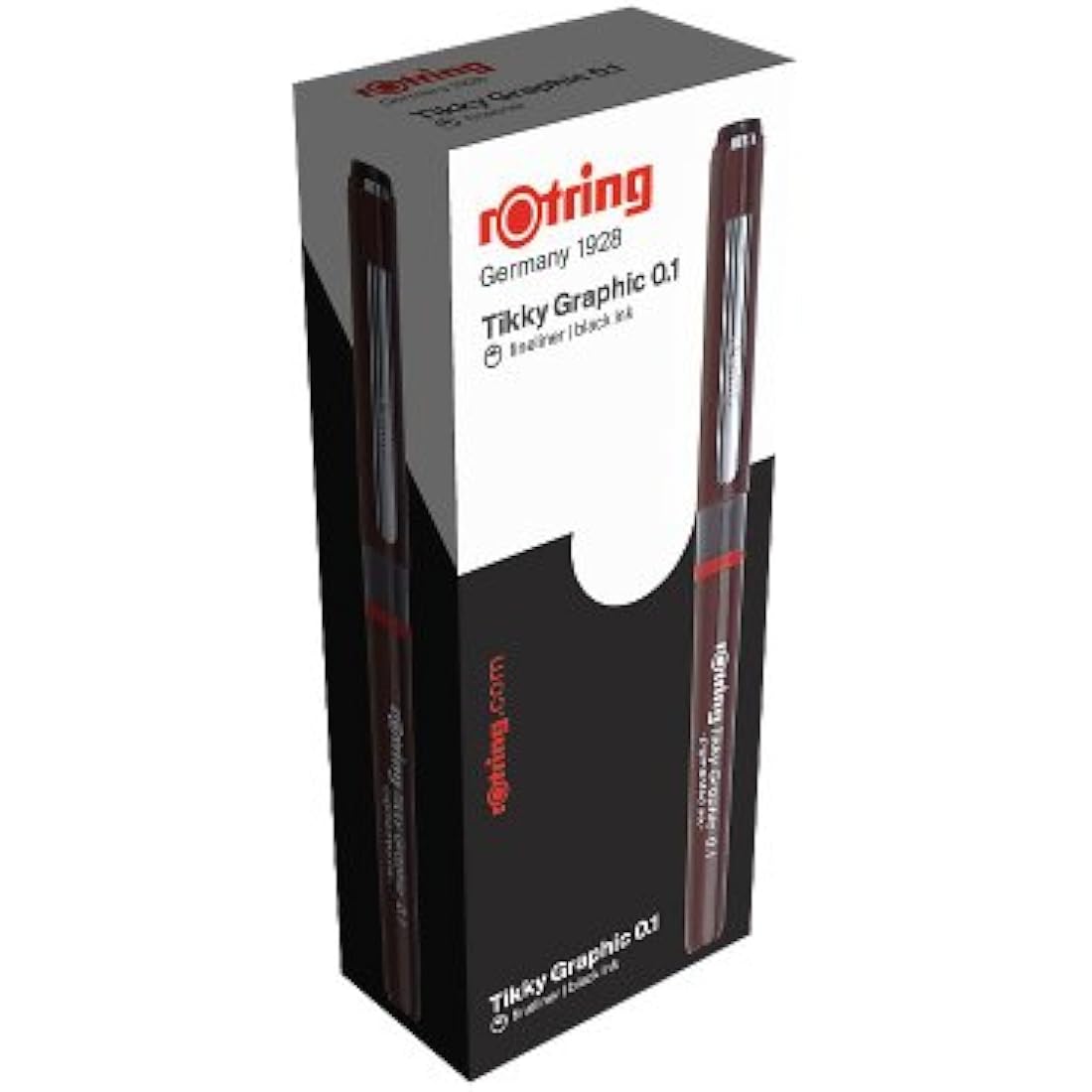Rotring Tikky Graphic Fineliner Pen - 0.1 mm Precision Marker, Burgundy