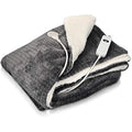 Navaris Heated Throw Electric Blanket - Grey/White Faux Fur - 180x130cm