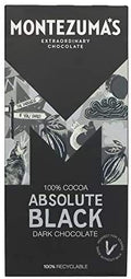 Montezuma's Absolute Black 100% Cocoa Dark Chocolate Bar - 4 x 90g