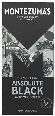 Montezuma's Absolute Black 100% Cocoa Dark Chocolate Bar - 4 x 90g