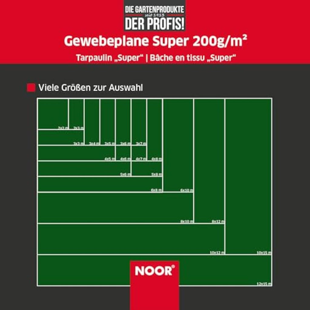 Noor Heavy-Duty Tarpaulin | 3x4m White Waterproof PP/PE Cover