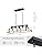 5-Light Linear Farmhouse Chandelier – Rustic Wood Grain Metal