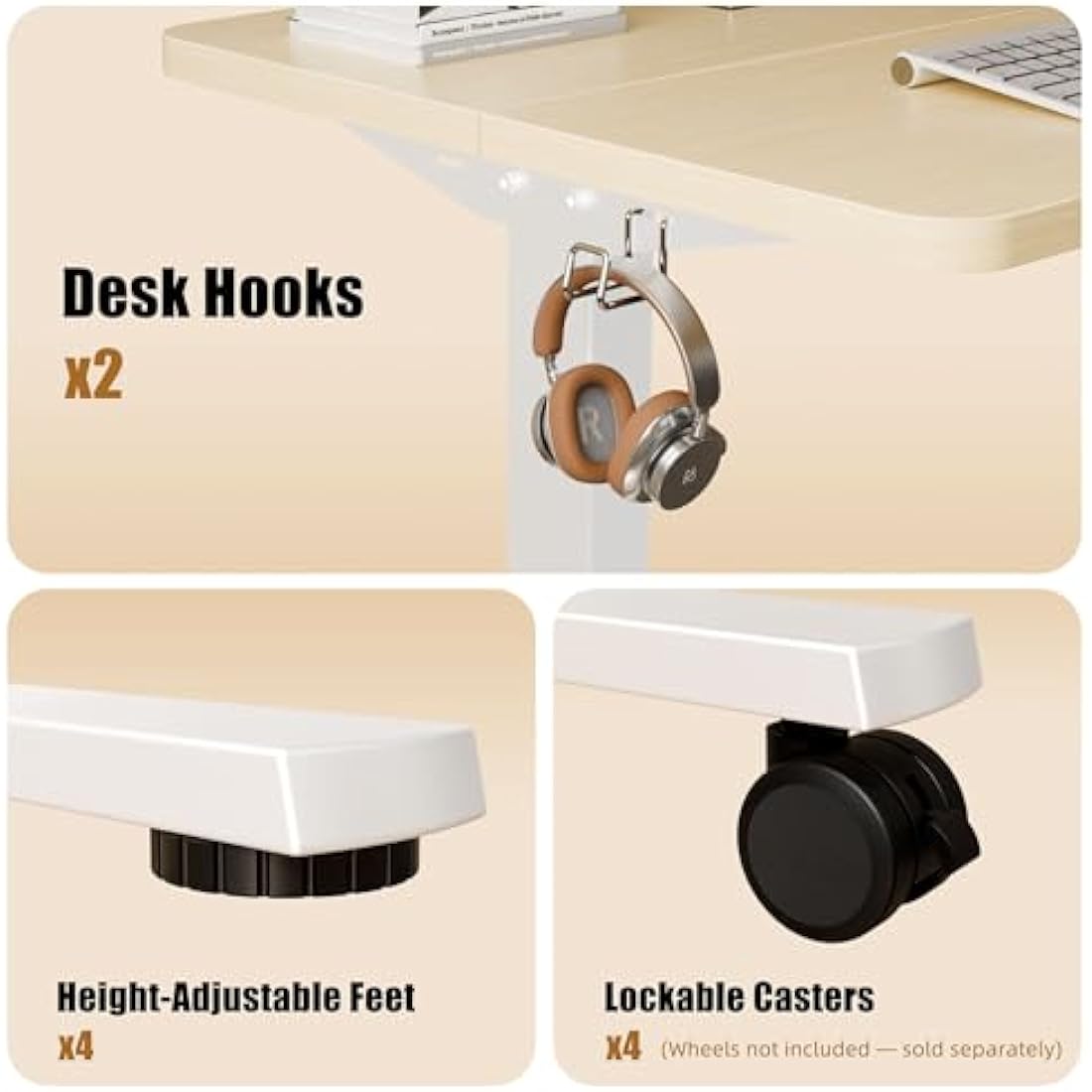 ERGOMAKER Electric Standing Desk – 80x60cm Small Height Adjustable Desk