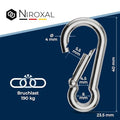 Jolof Store V4A Stainless Steel Snap Hook - 4mm Heavy Duty Carabiner 50pc
