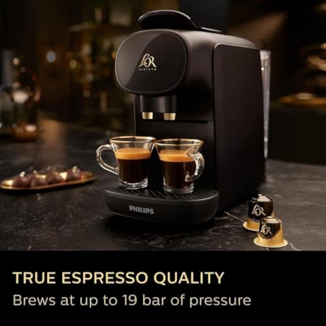 L'OR Barista Sublime Coffee Machine by Philips - Double Shot, Black