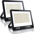 YIQIBRO 200W LED Floodlight Outdoor 2-Pack | 20000LM IP67 Security Light
