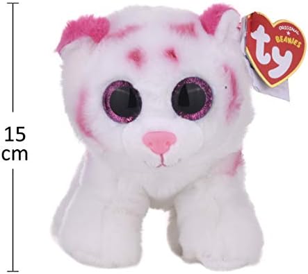 Ty Glubschis Tiger Stuffed Animal - White & Pink Soft Plush Toy 15cm
