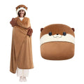 Mewaii Otter Wearable Blanket Hoodie – Oversized Plush Flannel Cloak