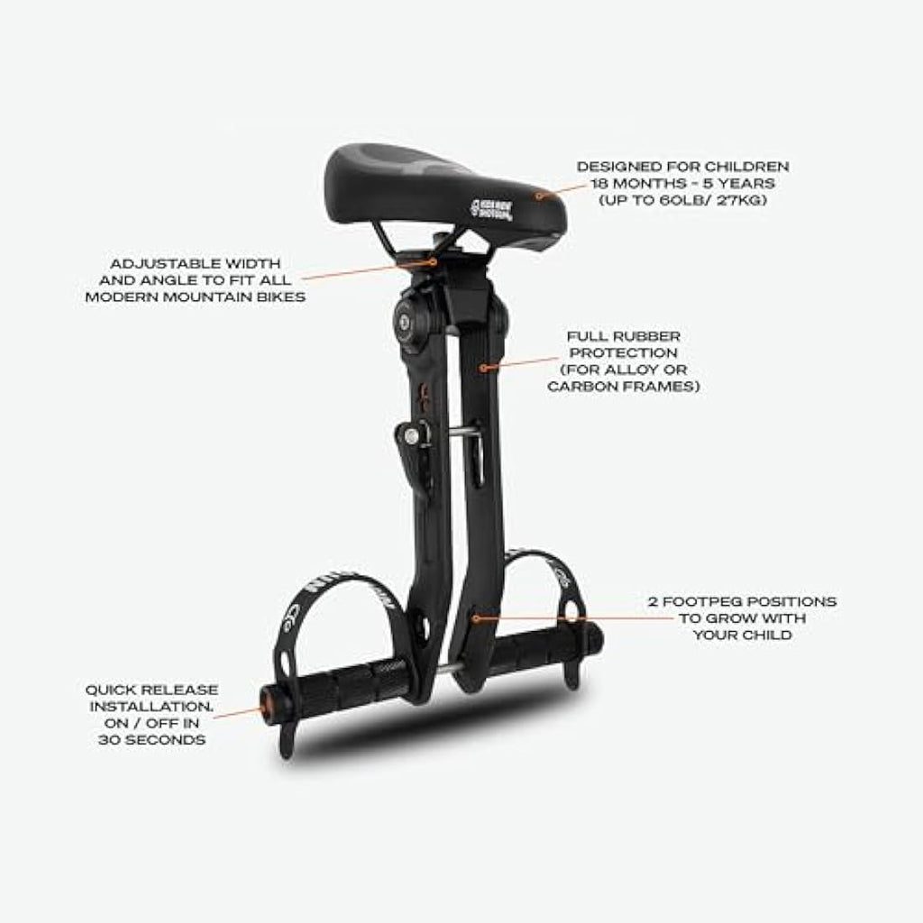 Kids Ride Shotgun Front Mounted Child Bike Seat for Mountain Bikes