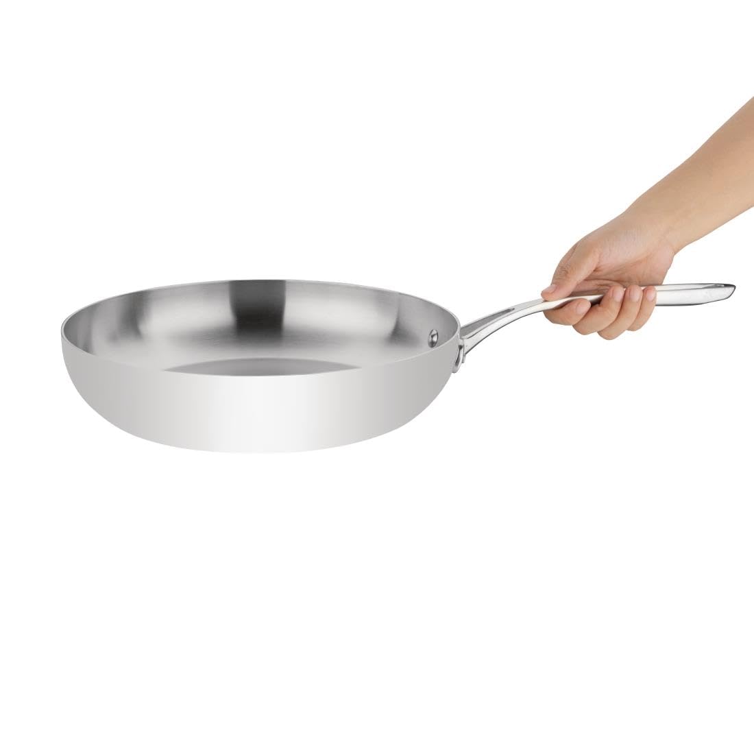 Vogue Tri-Wall Frying Pan – 280mm Heavy Duty Stainless Steel Cookware