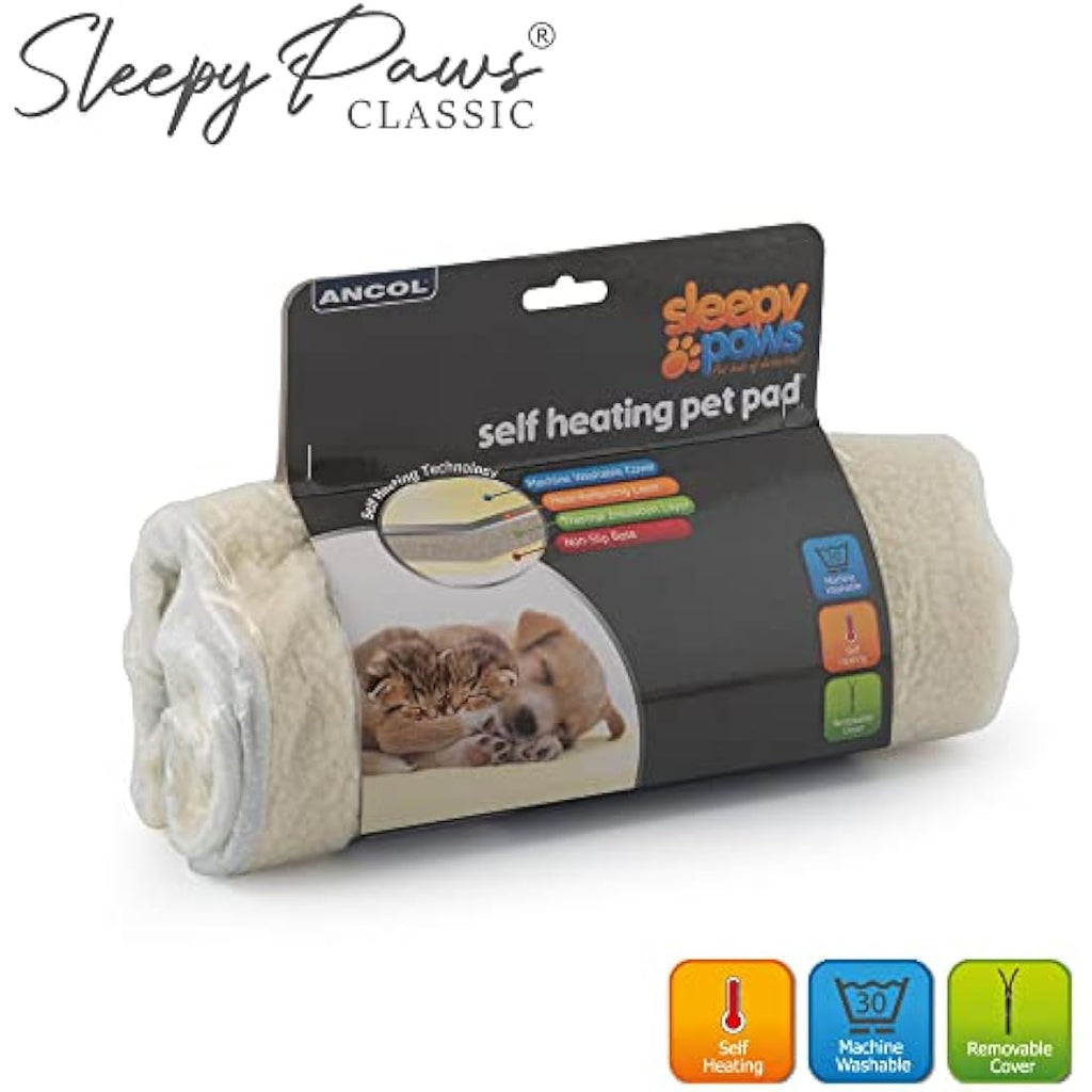 Ancol Self Heating Pet Pad – Thermal Washable Fleece Mat, Small
