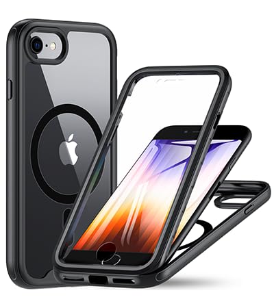 OWKEY Magnetic iPhone SE Case | 360 Full Body MagSafe Cover - Black