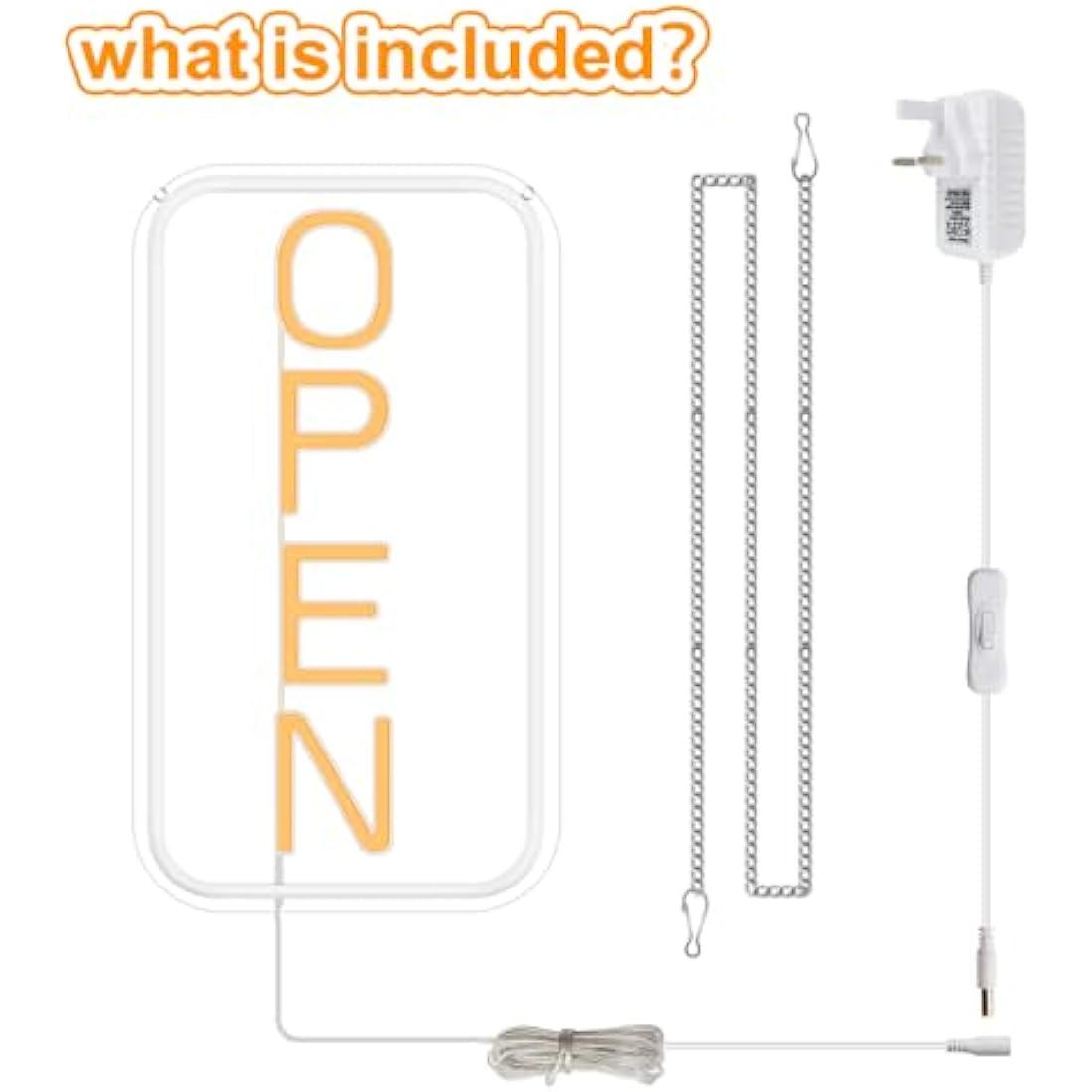 LED Neon Open Sign – Ultra Bright White & Yellow 22.8x11.8"