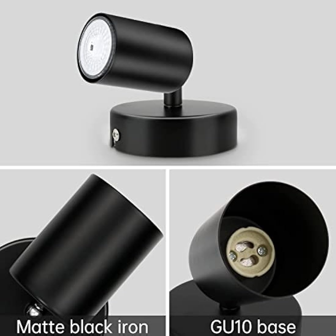 Jolof Store Matt Black Industrial Wall Spotlight - GU10 2 Pack
