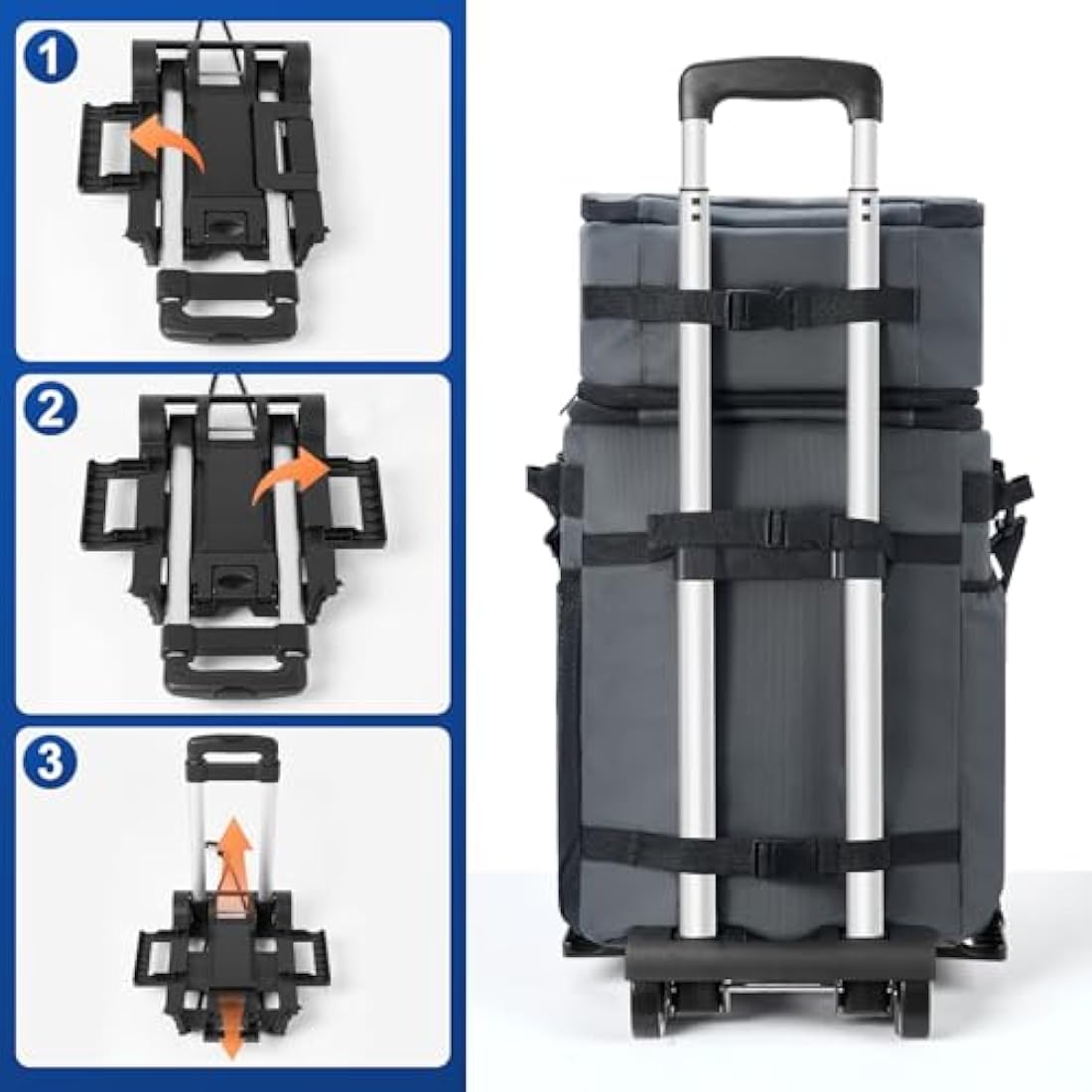 Odoland Rolling Cooler with Wheels | 72-Can Insulated Leakproof Trolley Bag