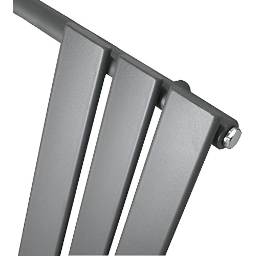 NRG Anthracite Flat Panel Heated Towel Rail – 650x400mm Steel Radiator