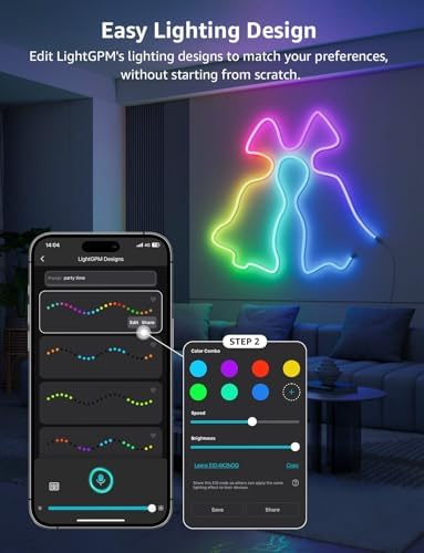 Lepro N1 AI Smart Neon Light Strip – 3M RGB LED Rope with Music Sync