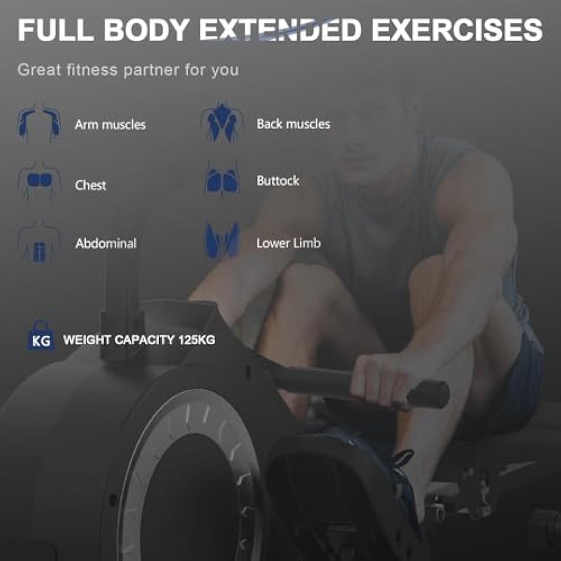 Neezee Foldable Rowing Machine – 16 Level Magnetic Resistance Home Rower