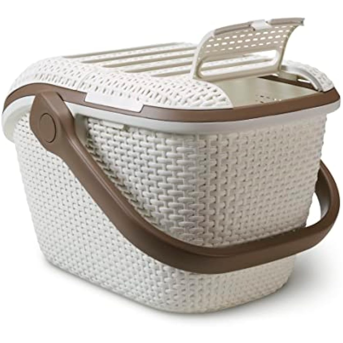 Curver Pet Carrier White – Ventilated Dog and Cat Travel Box, 51cm