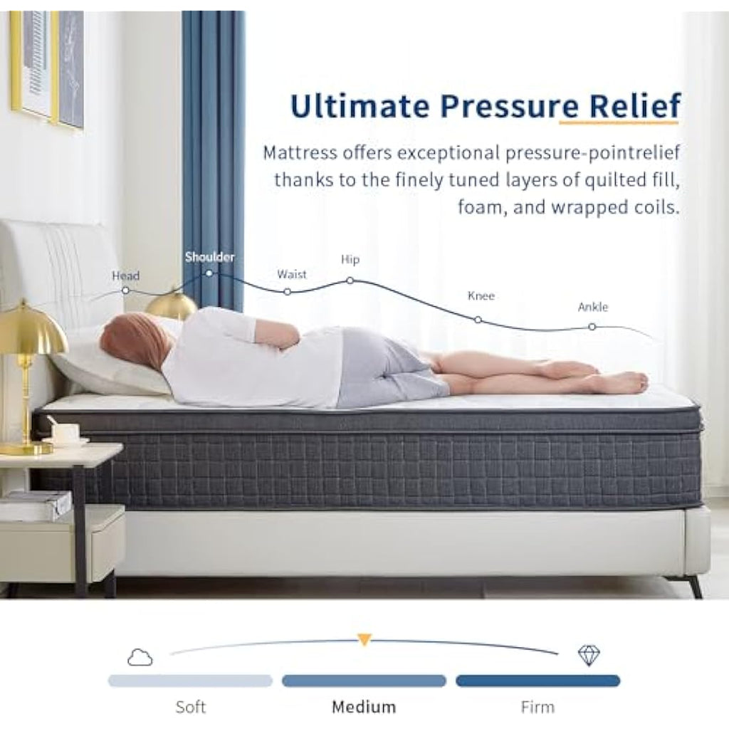 SuiLong 3FT Single Hybrid Mattress – 12 Inch Orthopedic Memory Foam