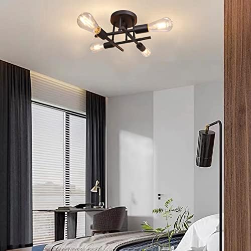 Jolof Store Modern Sputnik Chandelier – 4-Light Industrial Ceiling Fixture