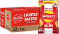 Walkers Less Salt Lightly Salted Crisps – 45g Potato Chips (Case of 32)