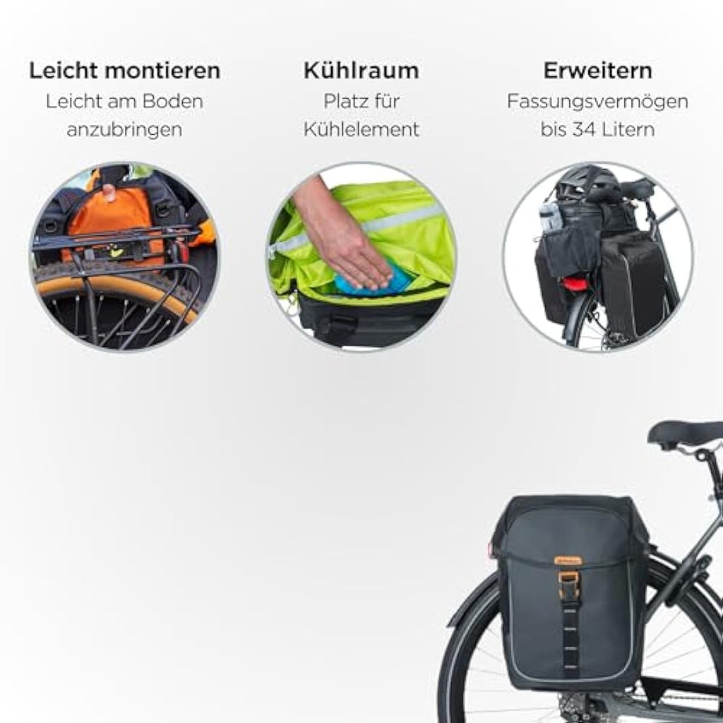 Basil Miles Handlebar Bag – 6L Waterproof Cycling Daypack in Black
