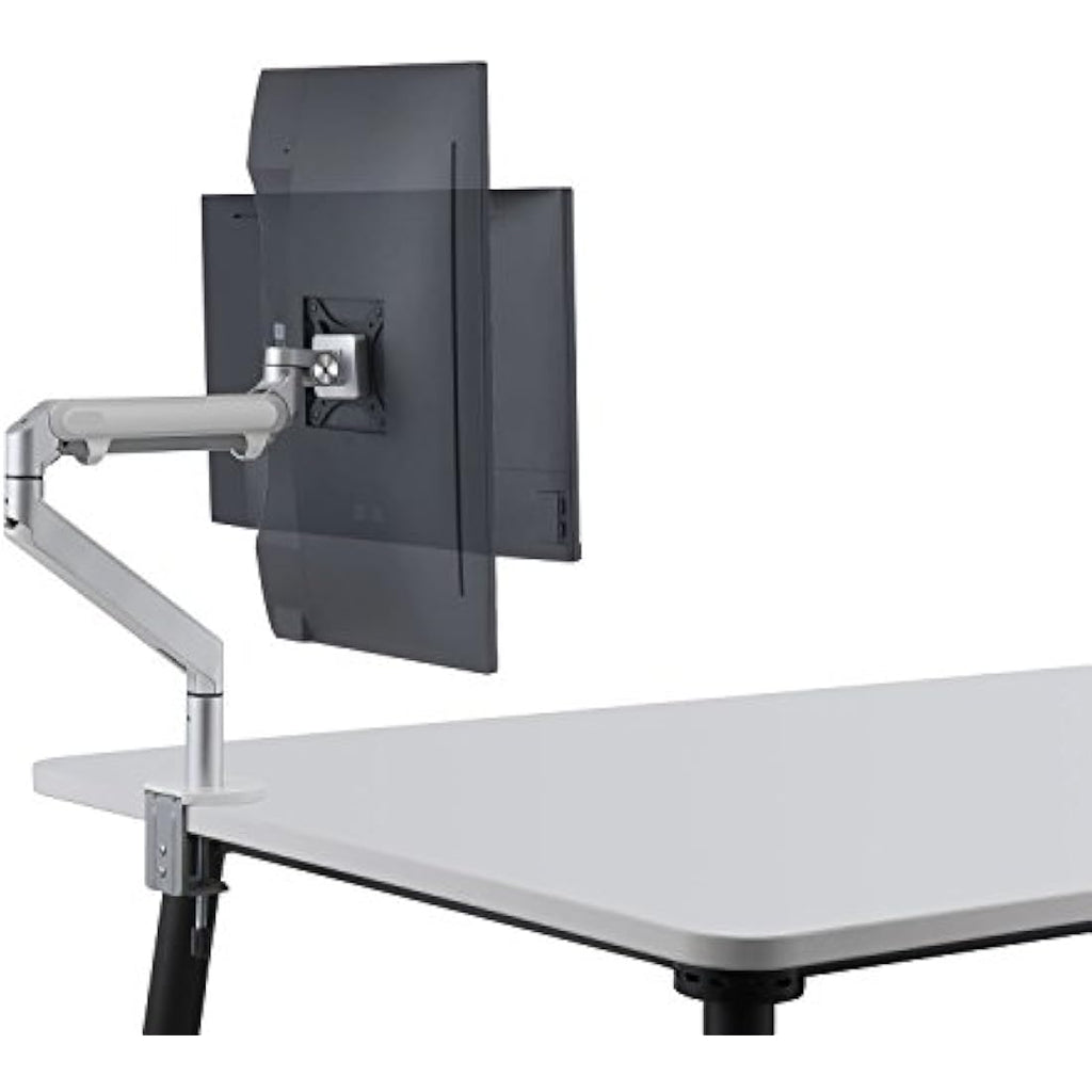ThingyClub Single Gas Spring Monitor Arm | 10-27" VESA Desk Mount - Silver
