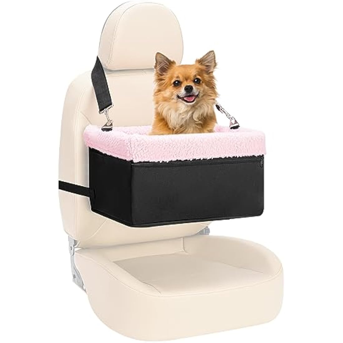 UNICITII Raised Dog Booster Car Seat with Metal Frame for Small Pets