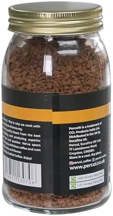Percol Smooth Colombian Instant Coffee – 100% Arabica Freeze Dried (6x100g)